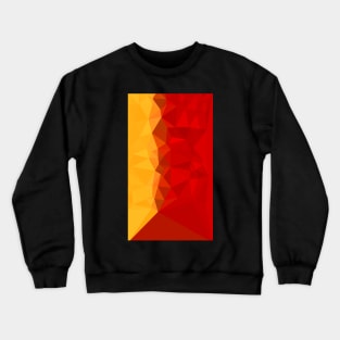 Golden Yellow and Deep Red Abstract Geometric Design Crewneck Sweatshirt